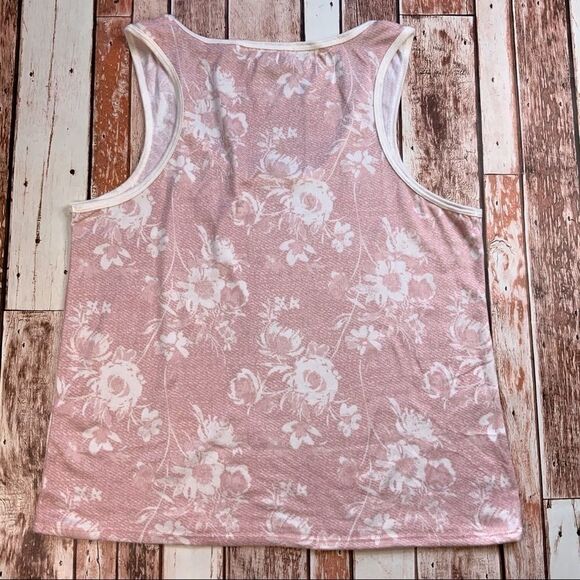 Lucky Brand Pink & Cream Floral Short Tank PJ’s XL - Picture 6 of 10